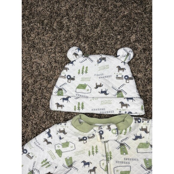 Chick Pea Jumpsuit One Piece Set With Matching Hat Size O-3m Preowned - Picture 3 of 5